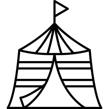 çadır simgesi, vektör çizimi