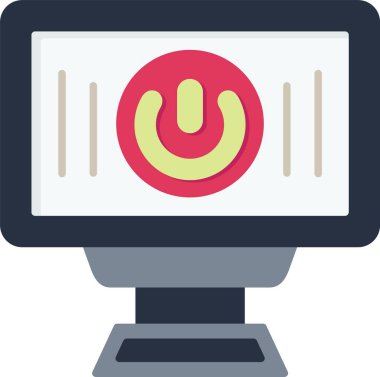 Bir dizüstü bilgisayar simgesinin vektör illüstrasyonu