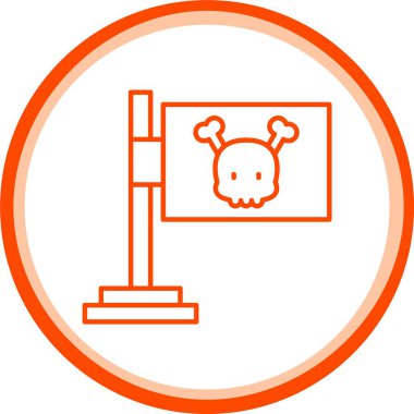 Jolly Roger Simgesi, Web Kullanımı için Basit Vektör İllüstrasyonu