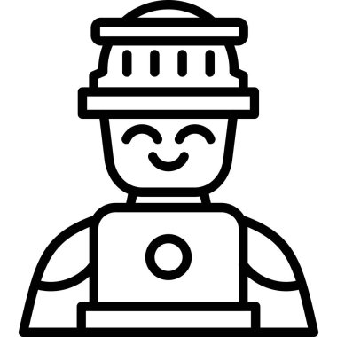 robot. Web simgesi basit illüstrasyon