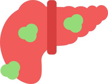 Karaciğer Kanseri Simgesi, Web Kullanımı için Basit Vektör İllüstrasyonu