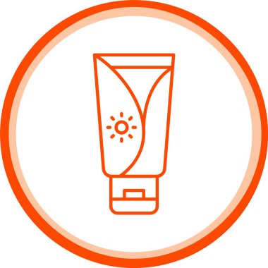 Güneş Kremi Simgesi, Web Kullanımı için Basit Vektör İllüstrasyonu