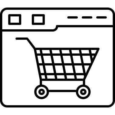 Sepet arabası simgesi taslak biçiminde