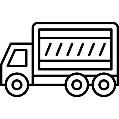 kamyon dağıtım simgesi vektör çizelgesi