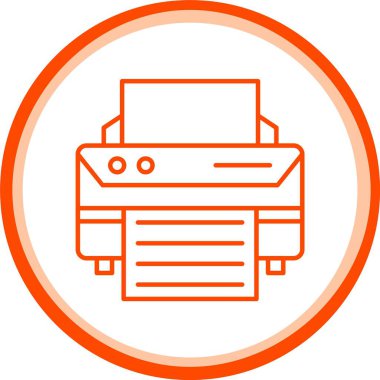 Web Kullanımı için Kağıt Yazıcı Simgesi, Basit Vektör İllüstrasyonu