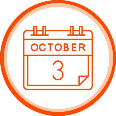 Web kullanımı için 3 Ekim Simgesi, Basit Vektör İllüstrasyonu