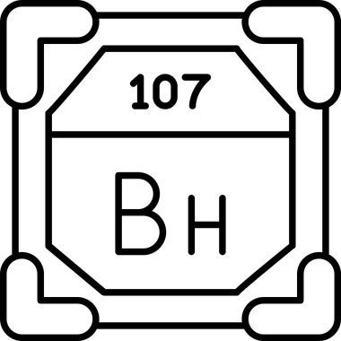 periyodik tablo ögesi simgesi, basit siyah renk