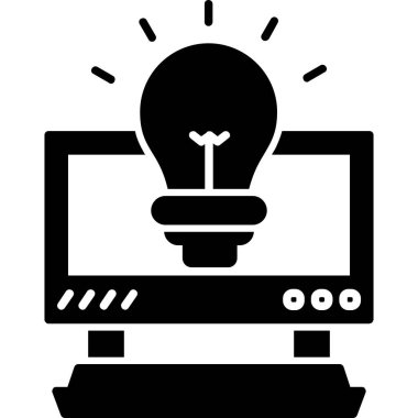 Ampul ve dizüstü bilgisayar vektör illüstrasyon tasarımı