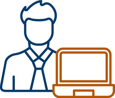 Web Kullanımı için Kullanıcı Dizüstü Simgesi, Basit Vektör İllüstrasyonu