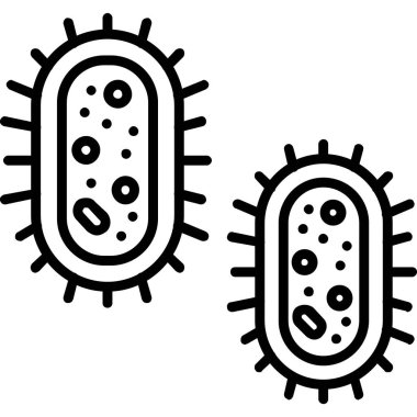 bakteri mikroskobik simgesi ana hat biçiminde