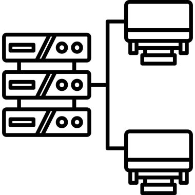 Sunucu. Web simgesi basit illüstrasyon