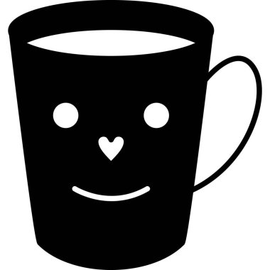 Kahve fincanı simgesi, basit vektör çizimi