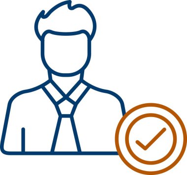 Web Kullanımı İçin Kullanıcı Onaylı Simge, Basit Vektör İllüstrasyonu