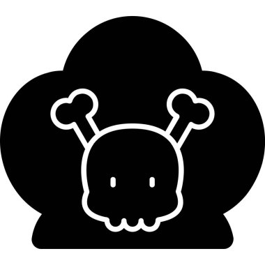 Şirin bir karikatür kafatasının vektör çizimi