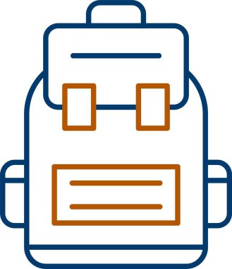 Web kullanımı için Sırt Çantası Simgesi, Basit Vektör İllüstrasyonu