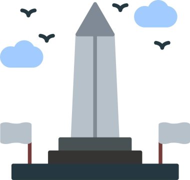 Anıt düz vektör simgesi