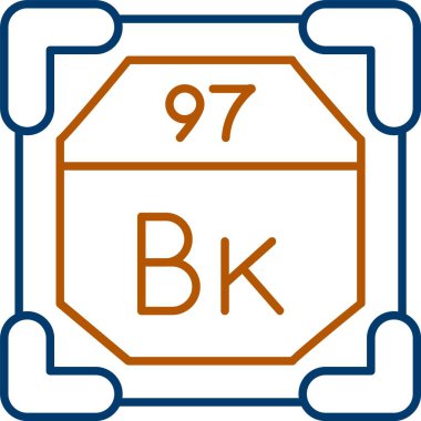 97 Berkelium Simgesi, Web Kullanımı için Basit Vektör İllüstrasyonu