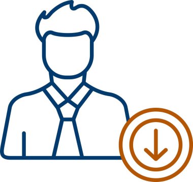 Web kullanımı için Kullanıcı İndirme Simgesi, Basit Vektör İllüstrasyonu