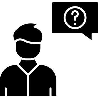 Soru işareti olan bir kişinin vektör çizimi