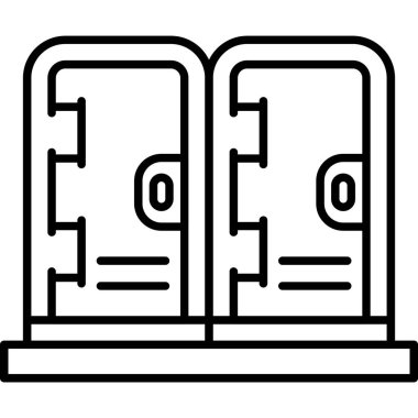 Kapı simgesi. Beyaz arkaplanda izole edilmiş ağ için ana kapı vektör kapı simgesi