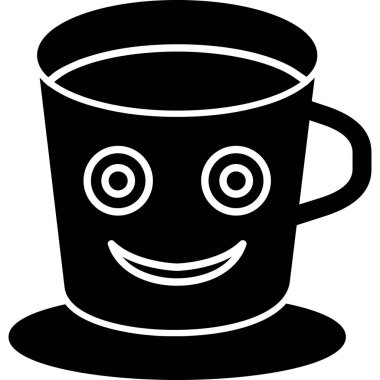 Kahve fincanı simgesi, basit vektör çizimi