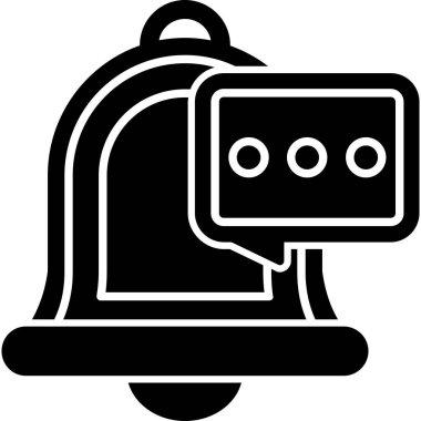 Beyaz arkaplanda izole edilmiş çan simgesi ve vektör illüstrasyonu