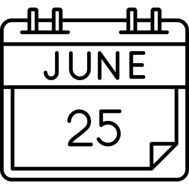 24 Haziran tarih simgesi, tek günlük takvim