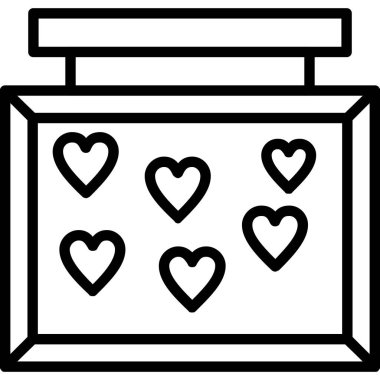 kalp kutusu ikonu vektör illüstrasyonu
