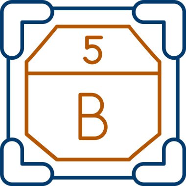 5 Boron Simgesi, Web Kullanımı için Basit Vektör İllüstrasyonu