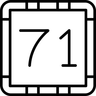 7 numaralı simge dış hat vektörü. 7 numara.