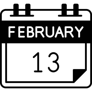 14 Şubat - Takvim simgesi - vektör illüstrasyonu