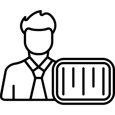 Garson ikonu. Web için garson vektör simgelerinin özet çizimi