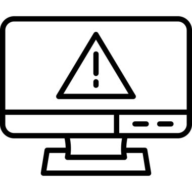 Hata uyarı vektör dizaynı, uyarı hatası uyarısı içeren bilgisayar monitörü