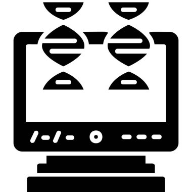 DNA araştırma ikonu. Genetik DNA ikonunun vektör çizimi