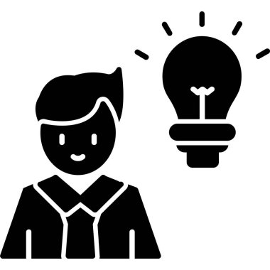 Bir fikrim var. Web simgesi basit illüstrasyon