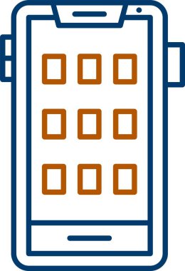 Web Kullanımı için Mobil Simge, Basit Vektör İllüstrasyonu