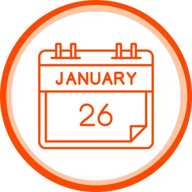 Web Kullanımı için 26 Ocak Simgesi, Basit Vektör İllüstrasyonu