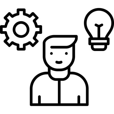 yaratıcı fikir simgesi, düşünce kavramının vektör illüstrasyonu