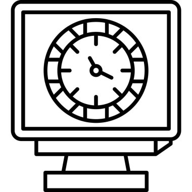 Bilgisayar monitörü simgesi. ana hatlı bilgisayar vektörü web tasarımı