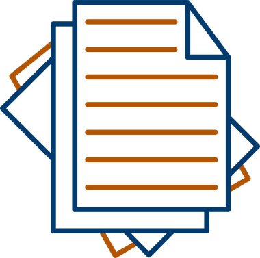 Web Kullanımı için Kağıt Simgesi, Basit Vektör İllüstrasyonu