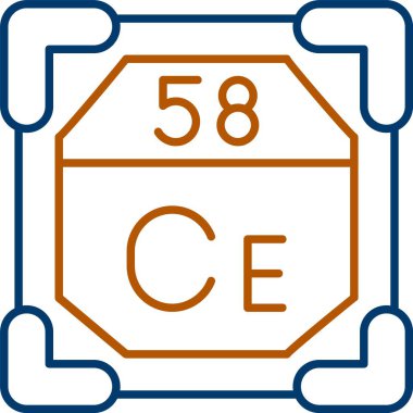 58 Seryum Simgesi, Web Kullanımı için Basit Vektör İllüstrasyonu