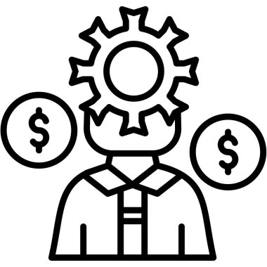 iş finans simgesi ana hat biçiminde