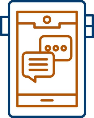 Web Kullanımı için Sohbet Simgesi, Basit Vektör İllüstrasyonu