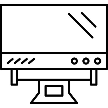 Bilgisayar monitörü. Web simgesi basit tasarım