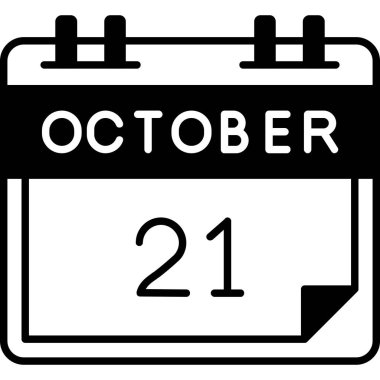 Ekim 21 - 2 takvim günü simgesi, takvim ve takvim tasarımı - vektör illüstrasyonu