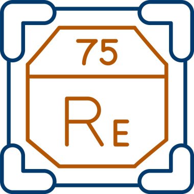 75 Rhenium Simgesi, Web Kullanımı için Basit Vektör İllüstrasyonu