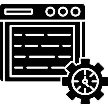 Tarayıcı web ayarı simgesi katı biçiminde
