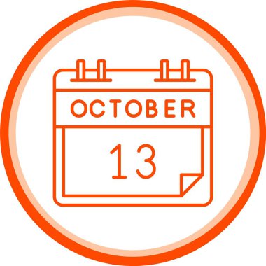 13 Ekim Simgesi, Web Kullanımı için Basit Vektör İllüstrasyonu