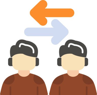 Müşteri hizmetleri operatörü simgesi, vektör illüstrasyonu