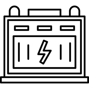 Güç istasyonu simgesi. Beyaz arkaplanda izole edilmiş web tasarımı için pil istasyonu vektör simgesi